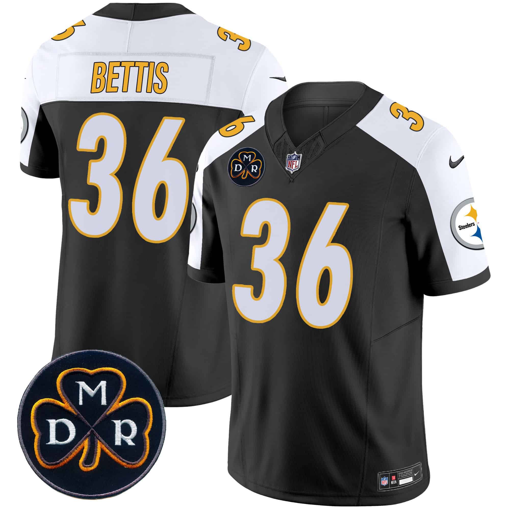 Men Pittsburgh Steelers #36 Bettis Black 2024 Nike DMR Patch Vapor Limited NFL Jersey style 1->indianapolis colts->NFL Jersey